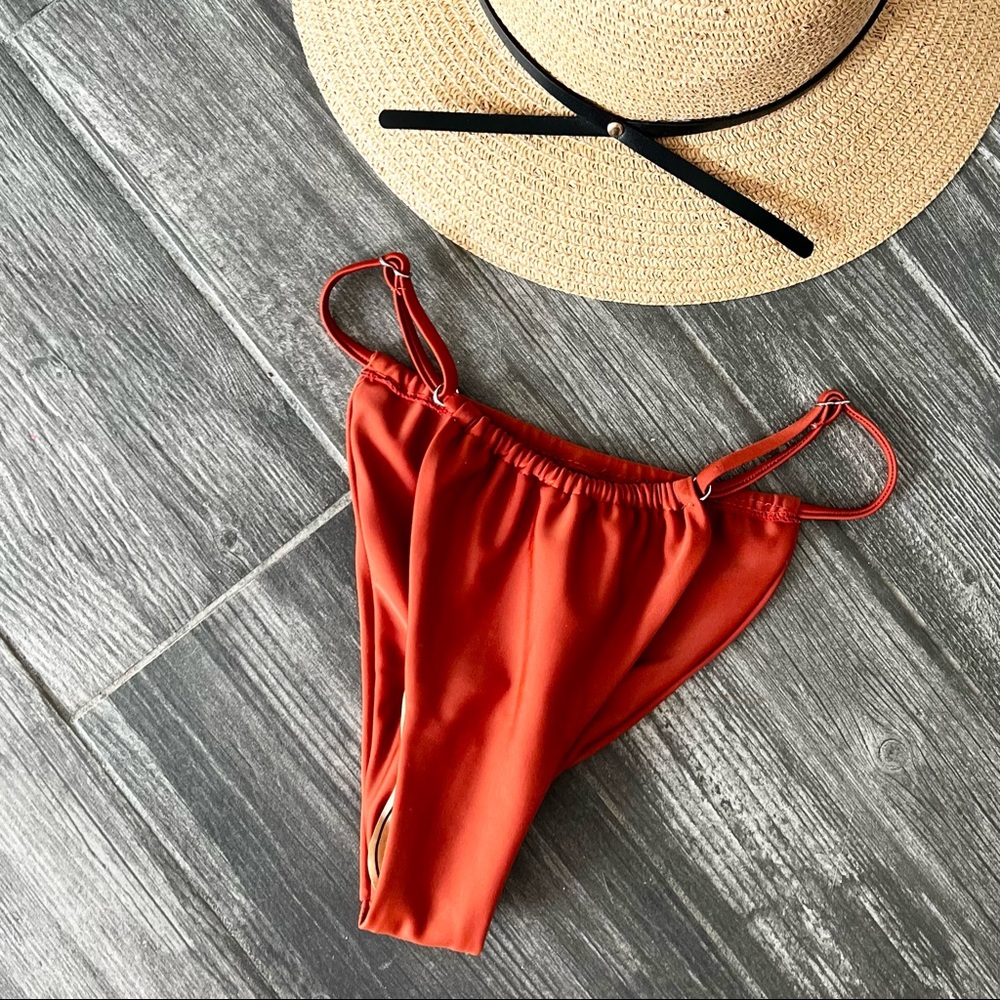 Light Burgundy Bikini Swim Bottom Small